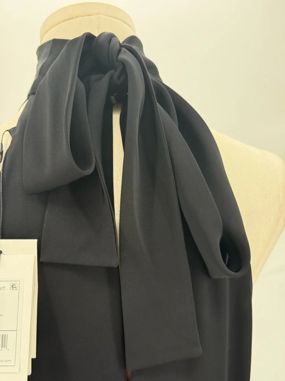 Theory Black Halter Neck Tie Jumpsuit Wide Leg Sleeveless Minimalist Luxe Size 2 - Picture 8 of 15